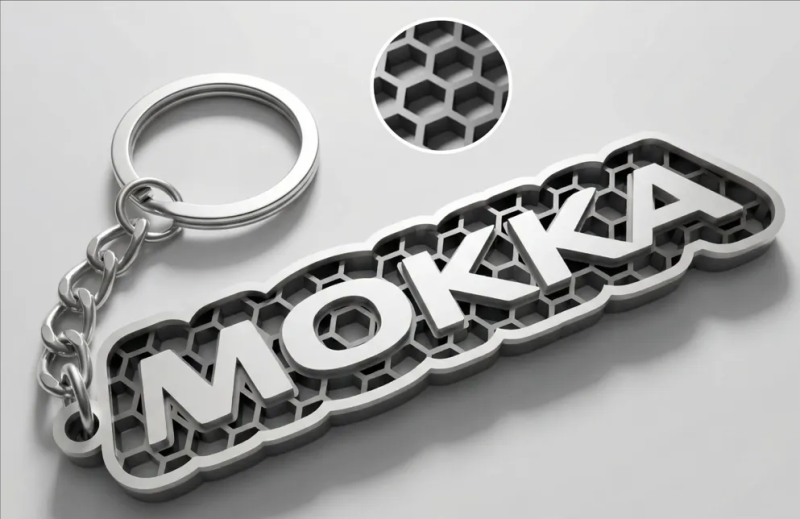 Opel Mokka logotyp nyckelring 3d design