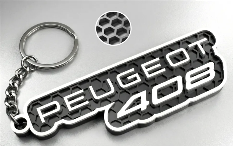 Peugeot 408 nyckelring nyckelhänge 3D
