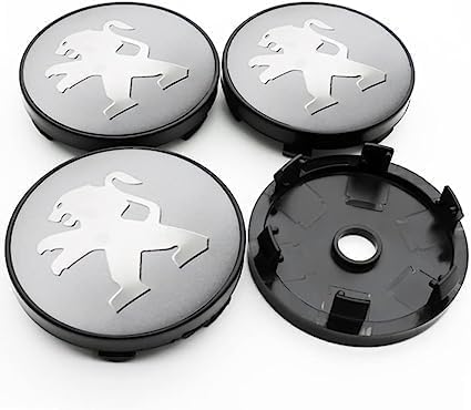 Peugeot centrumkåpor silver och svart färg