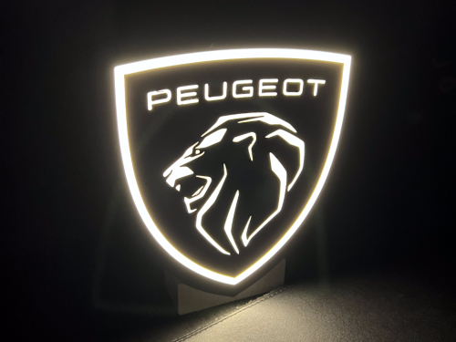 Peugeot logo nattlampa perfekt till garage