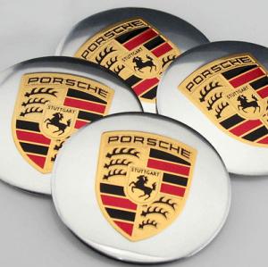 Porsche hjulnav emblem svart, 56, 60, 65 mm
