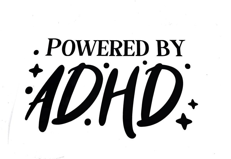 Powered by ADHD dekal 2st dekaler sticker