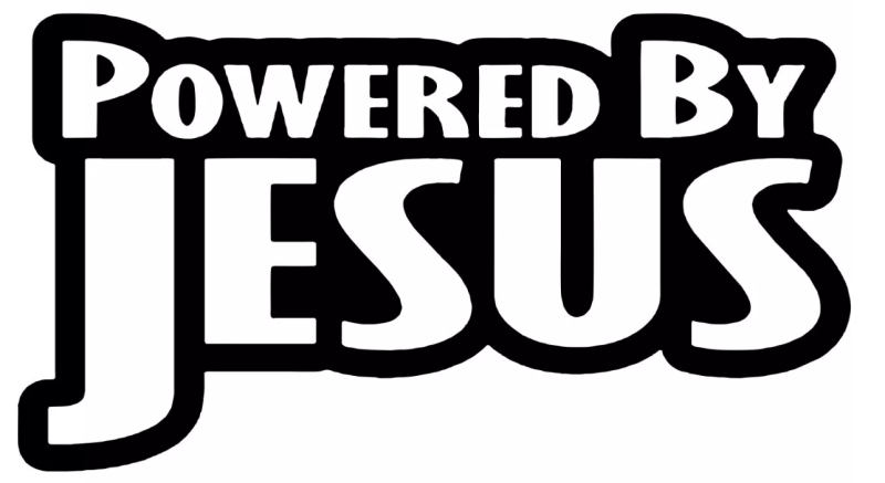 Powered by Jesus dekal dekaler 2st stickers