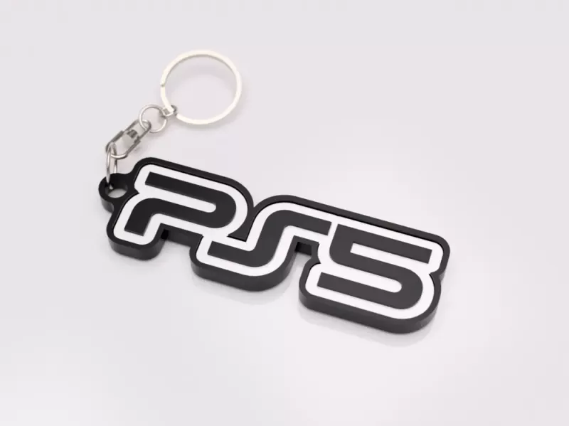 PS5 logo nyckelring nyckelhänge 3d