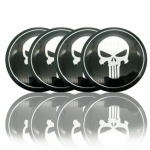 Punisher hjulnav emblem märke i 56 mm, 4-pack