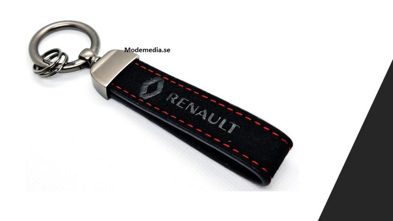 renault logo alcantara nyckelring