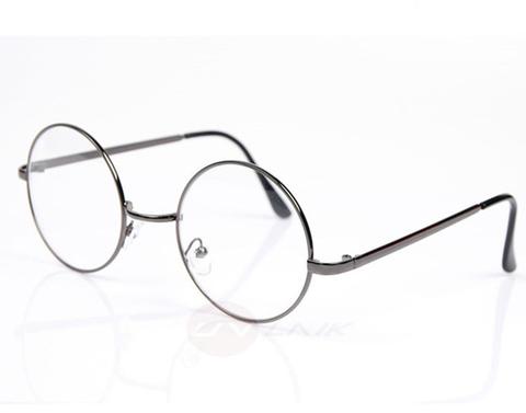 Runda glasögon med klarglas utan styrka med