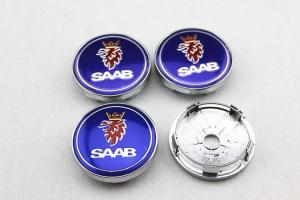 SAAB logo blåa centrumkåpor navkapslar 60, 63 mm