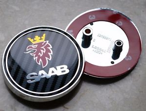 SAAB emblem i äkta kolfiber till huv och baklucka