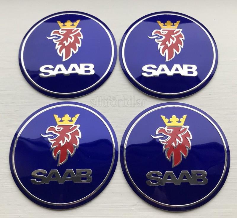 SAAB hjulnav emblem fälgemblem 56, 60, 65 mm