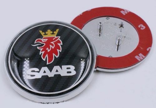 SAAB emblem i äkta kolfiber till huv och baklucka