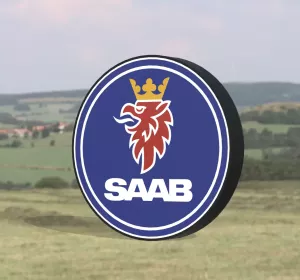 Saab logo nattlampa perfekt till garage