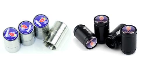 saab logo ventilhattar ventillock svart och silver