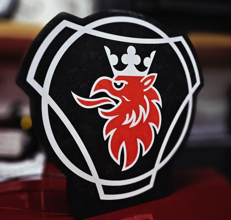 Scania logo design lampa nattlampa