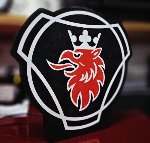 Scania logo design lampa nattlampa