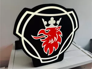 Scania logo design lampa nattlampa
