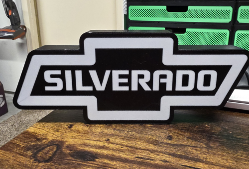 Silverado logo led belysning nattlampa