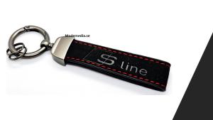 Audi Sline logo alcantara nyckelring nyckelstrap S line