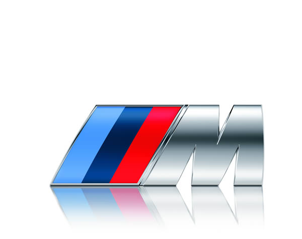 BMW M logo märke emblem till bilen i silver färg. Original OEM