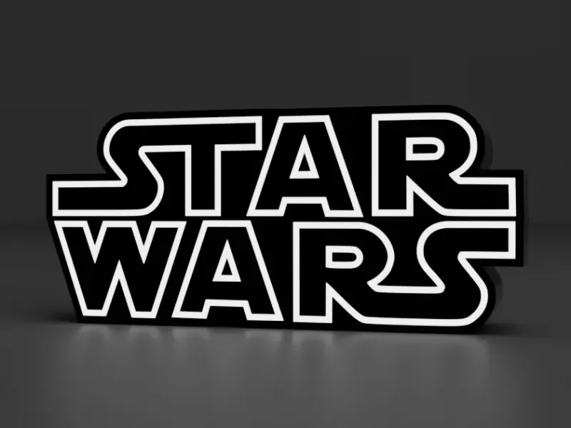 Star Wars logo nattlampa nattbelysning