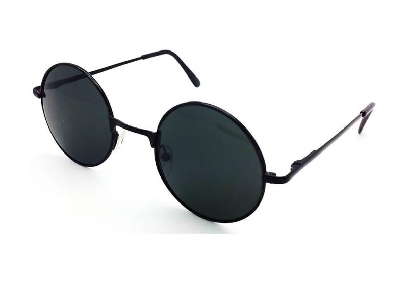 Runda retro solglasögon med brunt och svart glas