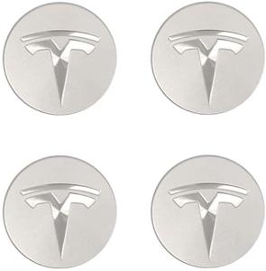 Tesla logo hjulnav emblem i silver färg