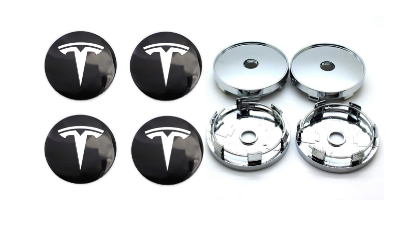 Tesla centrumkåpor universal navkåpor svart
