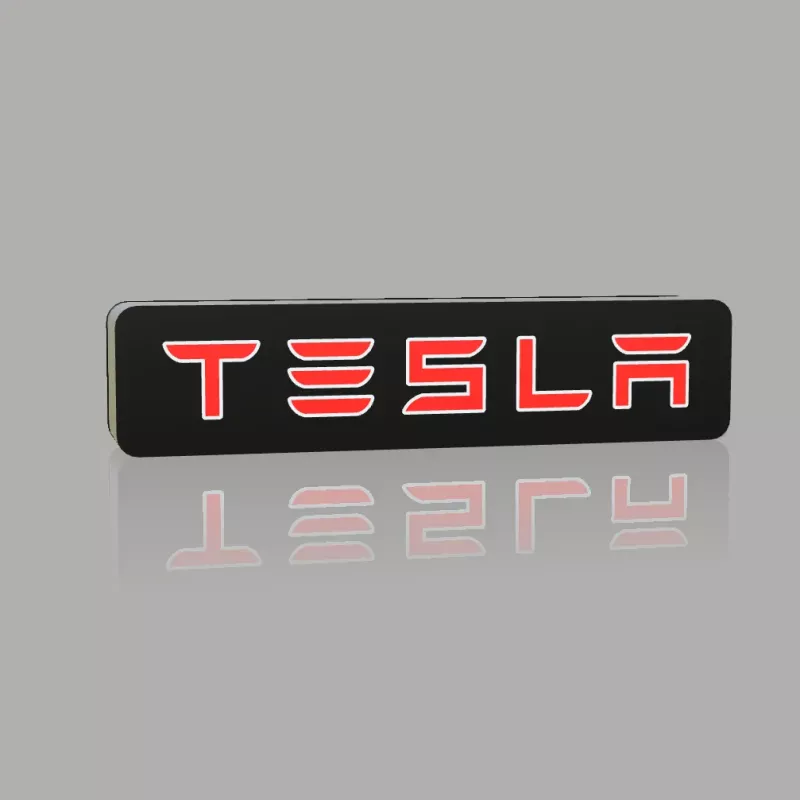 Tesla logo nattlampa perfekt till garage