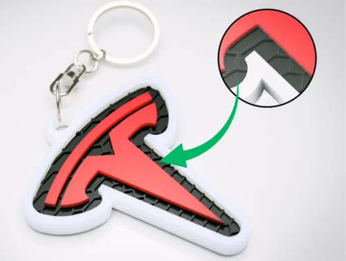 Tesla logo nyckelring 3d nyckelhänge