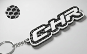Toyota C-HR logotyp nyckelring CHR 3d design