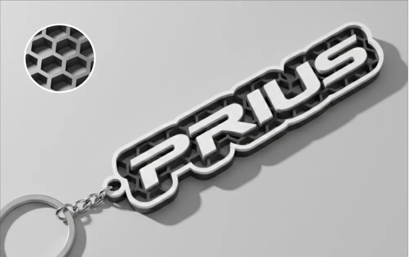 Toyota Prius logotyp nyckelring 3d design