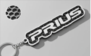 Toyota Prius logotyp nyckelring 3d design