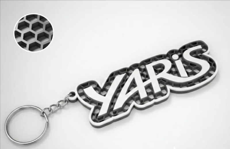 Toyota Yaris logotyp nyckelring 3d design