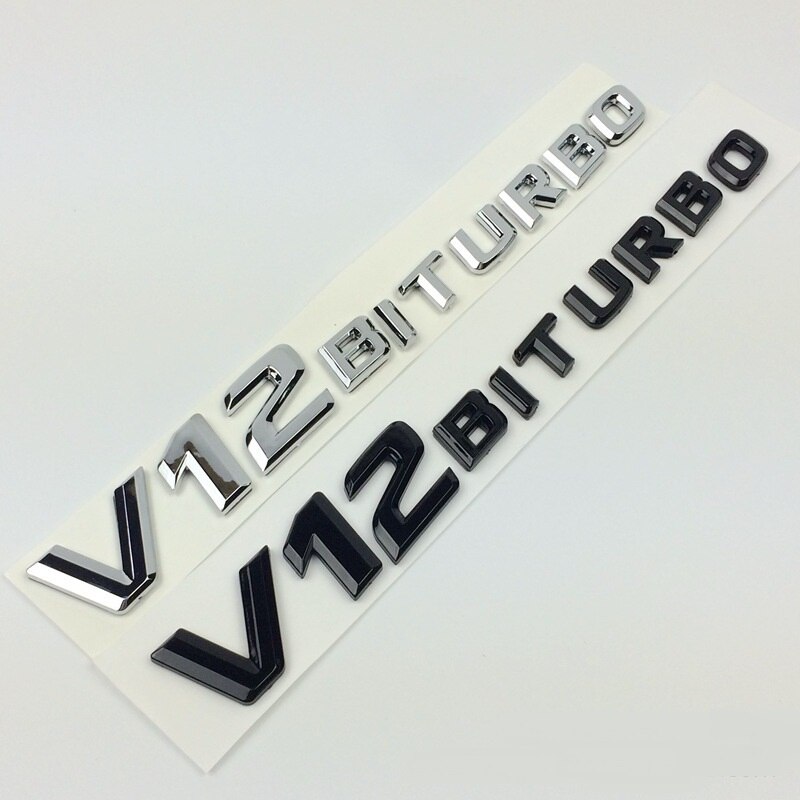 Mercedes V12 biturbo emblem i svart och silver