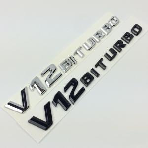 Mercedes V12 biturbo emblem i svart och silver