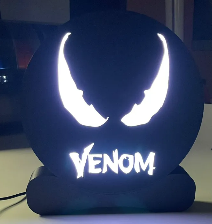 Venom logo LED belysning lampa nattlampa