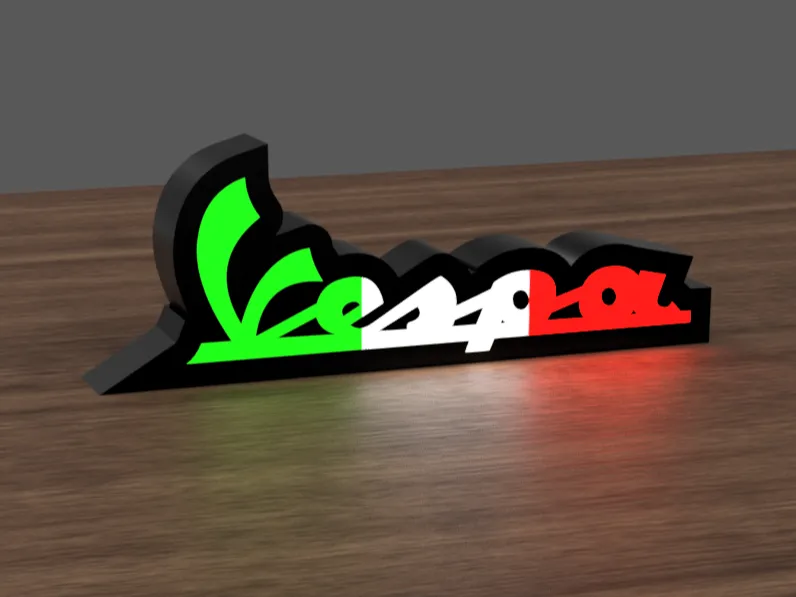 Vespa logo nattlampa dekoration lampa