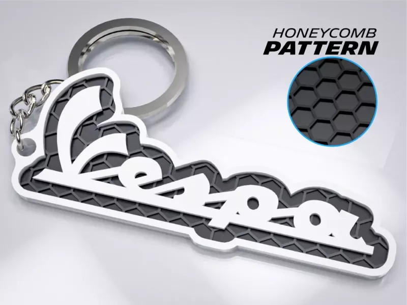 Vespa logo Nyckelring | 3D Nyckelhänge