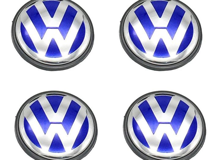 Volkswagen VW centrumkåpor blåa 56 mm 65mm