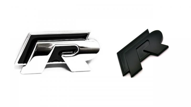 Vw Type R Logo Volkswagen VW R logo Rline emblem i svart, silver