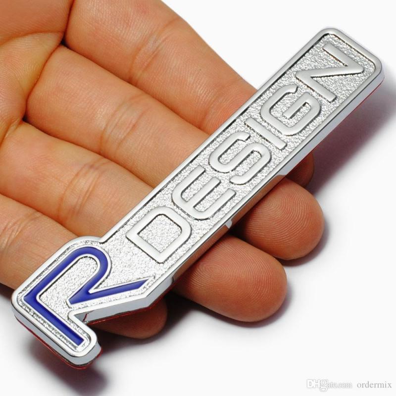 volvo r design silver emblem