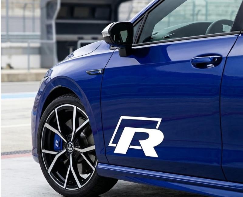 VW R logo stickers dekal 2st dekaler till dörren