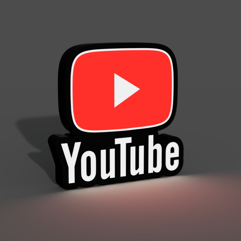 Led Youtube. Sign Youtube logo led belysning nattlampa lampa