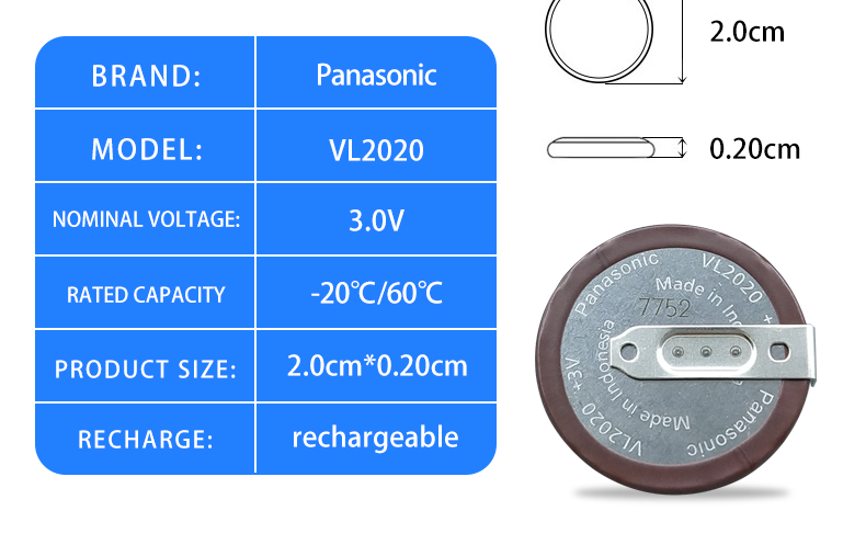 Panasonic VL2020 bmw mini batteri till bilnyckel