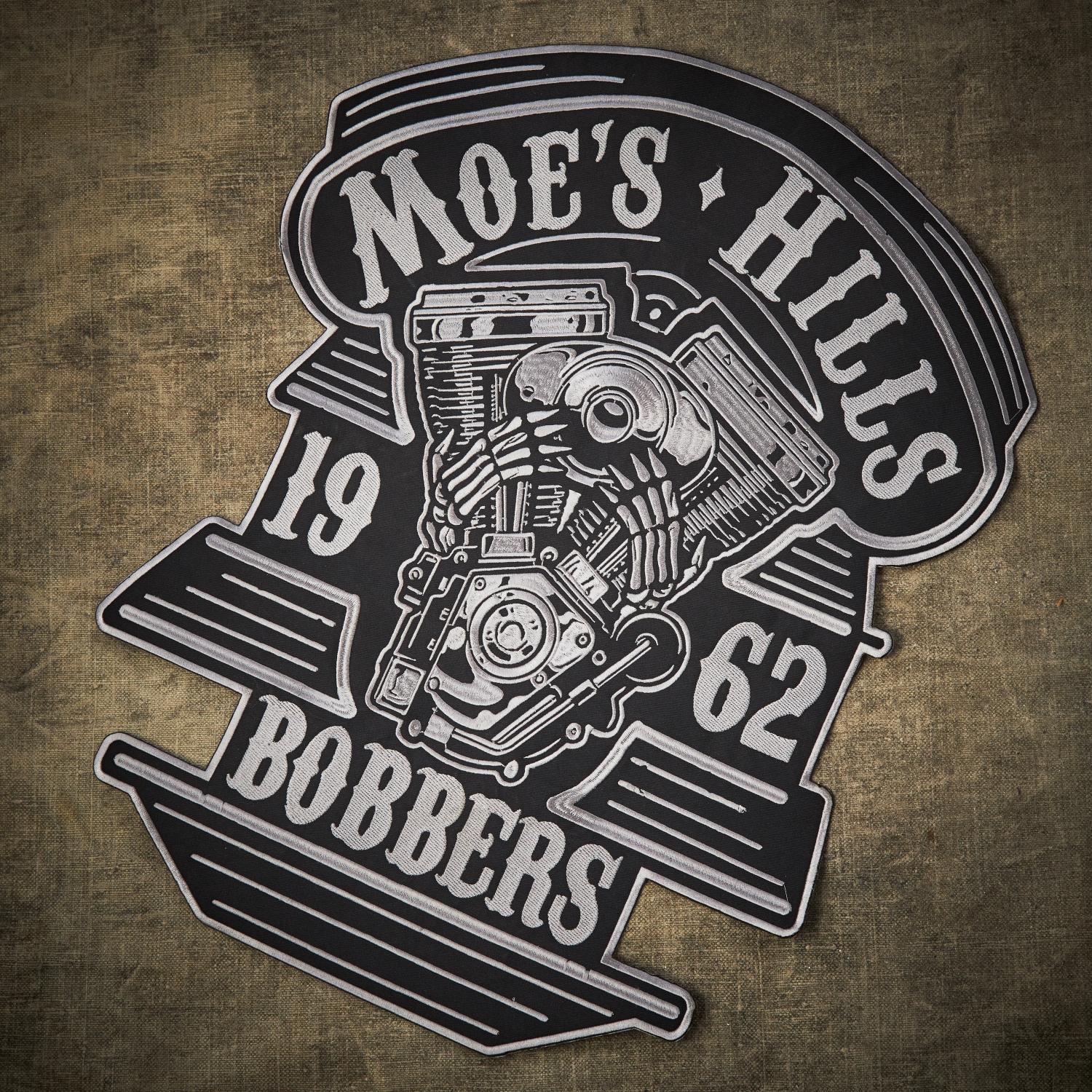 MOE'S HILLS BOBBER'S EMBROIDERED PATCH  - GREY