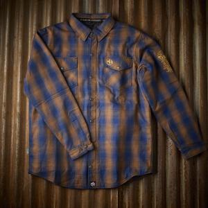 MOE’S HILLS BOBBER’S – SIGNATURE RIDER SHIRT  BLUE/BROWN
