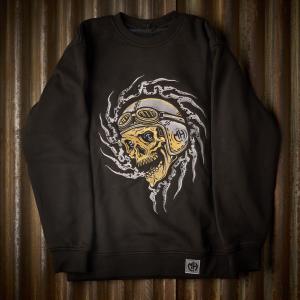 MOE’S HILLS BOBBER’S – COOL SKULL COLLEGE SWEATER