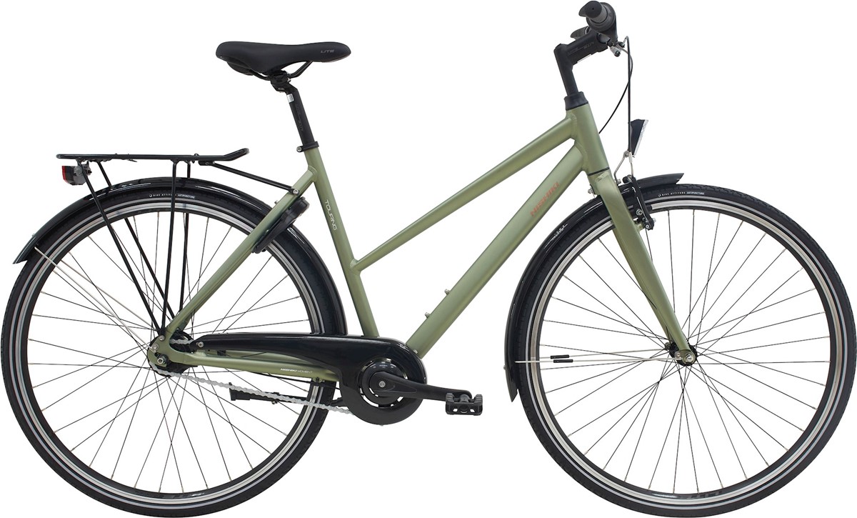 Nishiki Touring Dam 7v fot matt mörk grön