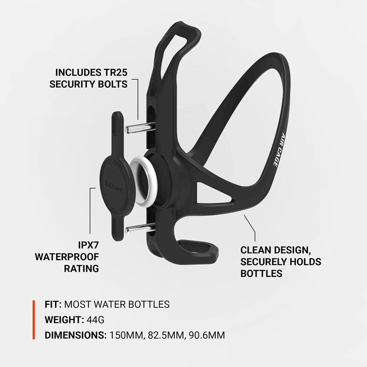 Lezyne Matrix Air flaskställ till Apple AirTag Composite Matrix 44g svart