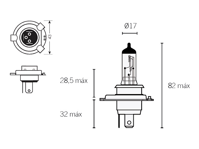 Glödlampa Halogen HS1 PX43t 12V 35/35W